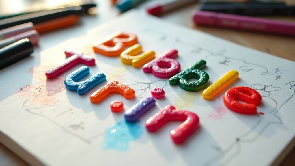consistent bubble letter design